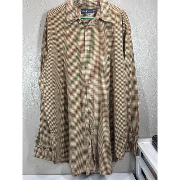 Ralph Lauren Plaid Classic Fit Long Sleeve Button Down Shirt Mens Tall Size 2XLT - Picture 1 of 5